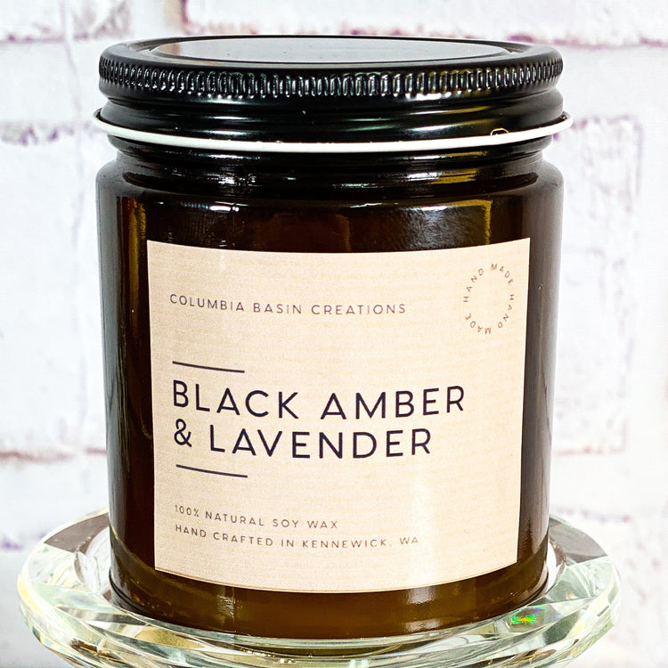 Amber Sided Soy Candle (Masculine Scents)