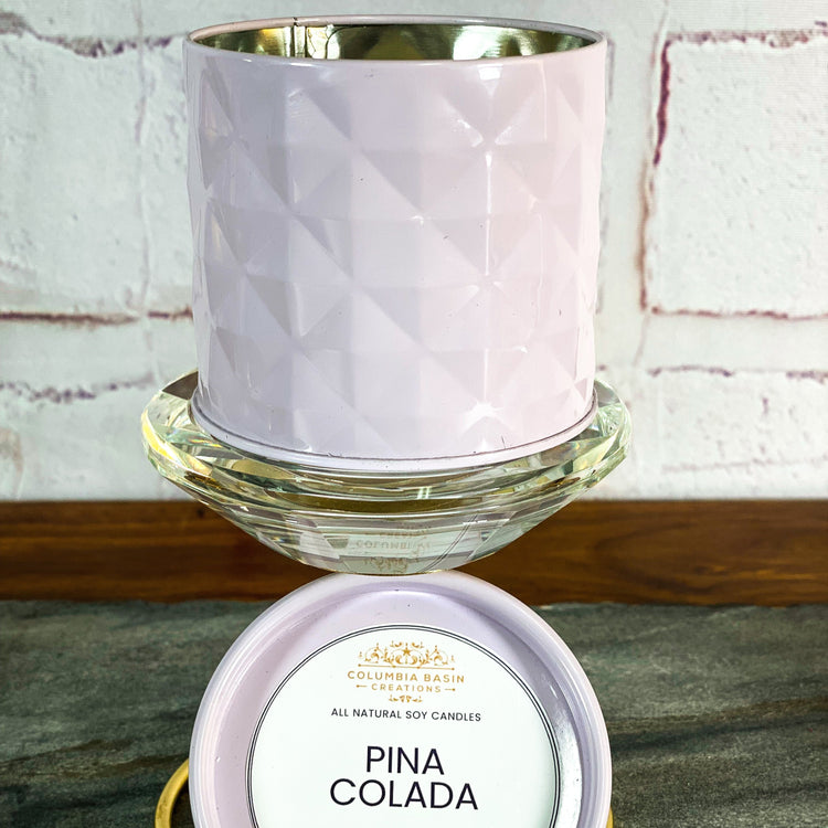 Geometric Tin Soy Candle (Clean & Fresh Scents)