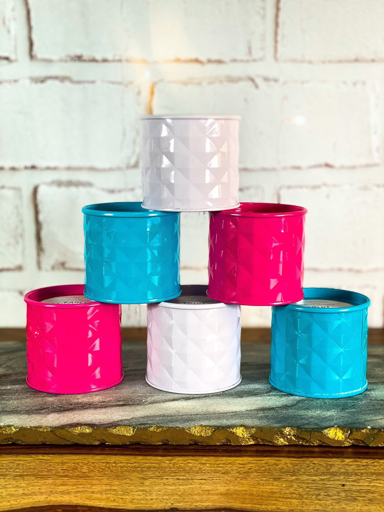 Geometric Tin Soy Candle (Alcohol Scents)